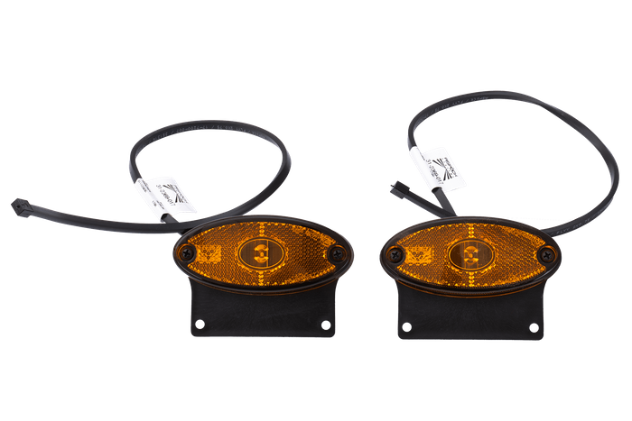 Juego de dos luces de posición LED ASPÖCK FLATPOINT II, naranja, universales, con soporte