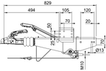 Dispositivo de inercia AL-KO 161S con enganche AK161 para remolque de 1600 kg con lanza cuadrada