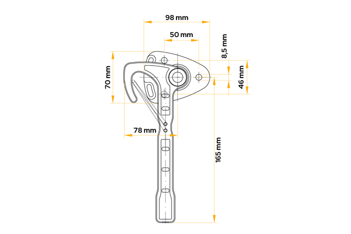 Gancho lateral izquierdo WINTERHOFF WV 20-L Cierre de gancho lateral para remolque
