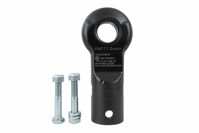 Enganche de ojo KNOTT KK7488S para remolque de 3500 kg con lanza tubular de 50 mm, nuevo modelo