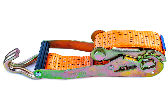 Cinta transportadora UNITRAILER de 6 m/50 mm/5 t de color naranja con tensor