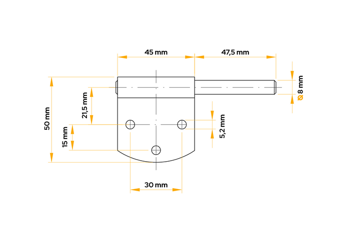 Soporte de bisagra lateral de remolque WINTERHOFF BSCHG 50-8-A