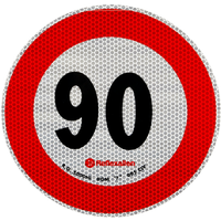 Pegatina reflectante LÁMPARA Señal de límite de velocidad 90 km/h B-33
