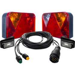 Juego de luces: luces traseras DOBPLAST + luces laterales LED DOBPLAST + arnés MANTES 5,5 m 13 PIN
