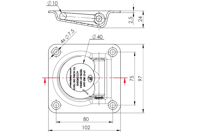 STEELPRESS UP-01 soporte de suelo empotrado, enganche de montaje de carga de remolque
