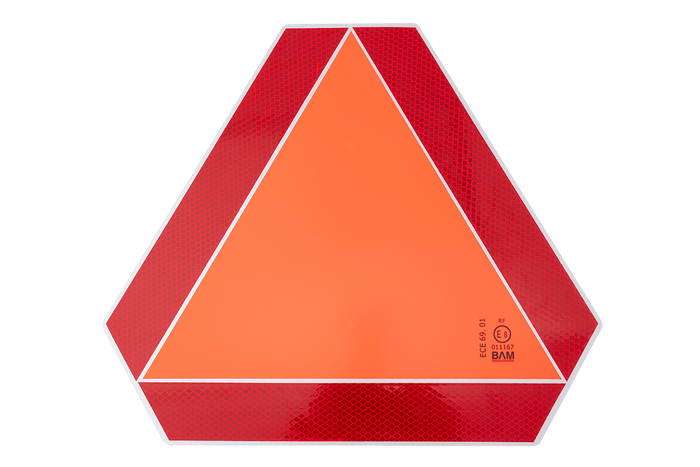 Panel reflectante HERMON, triángulo de advertencia de movimiento lento, 360x415 mm