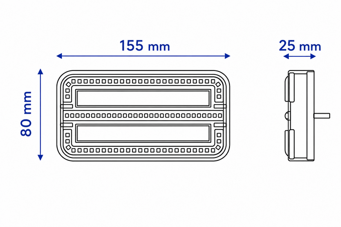 Luces traseras LED TT Technology TT.12028B-DI-CAN con 3 funciones, CANBUS, en imán, izquierda + derecha
