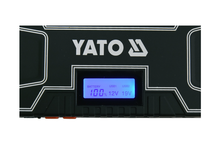 Banco de energía YATO YT-83082 de 12000 mAh con pantalla LCD