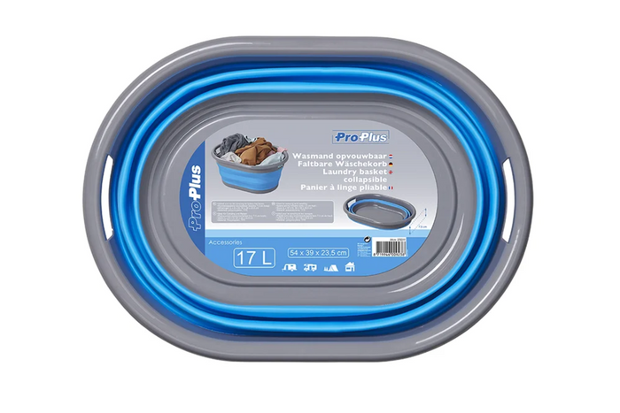 Cesta de lavandería plegable ProPlus 370311 para caravanas y viajes, 17 litros.