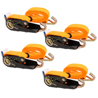 Juego de cuatro cintas transportadoras KAMAR de 3 m/25 mm/0,8 t de color naranja con tensor.