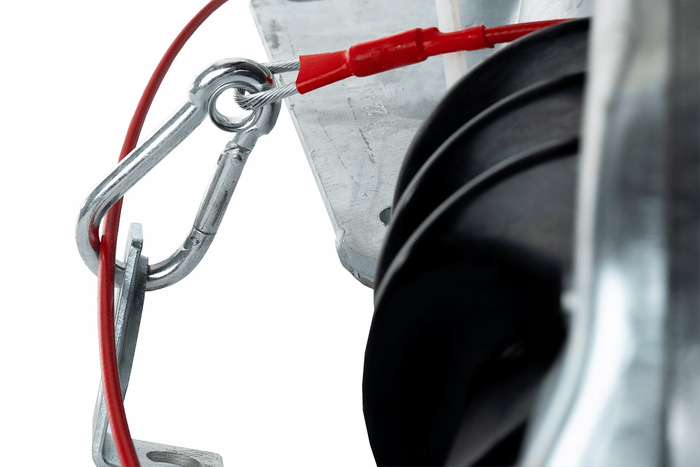 Dispositivo de inercia KNOTT KF27B con enganche K27A para remolque de 2700kg con lanza en V y soporte para rueda de apoyo