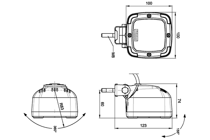 Reflector de lámpara de trabajo LED FRISTOM FT-036 9xLED 1800lm con soporte