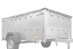 Bastidor plano H-0 con lona para remolque UNITRAILER GARDEN TRAILER 230 KIPP