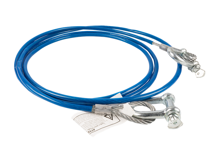 Cuerda de remolque con grilletes LAMPA cuerda de acero 3,5m/6mm/3t azul