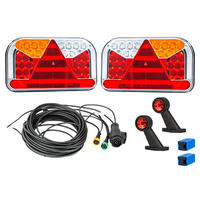 Juego de luces: luces traseras LED FRISTOM FT-170 + luces de posición laterales LED FRISTOM FT-009 + arnés MANTES de 7 m y 13 pines