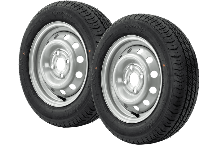 Juego de dos ruedas para remolques UNITRAILER / TEMARED / REMOL-CAR NEUMÁTICOS LINGLONG 155/70 R13 75N LLANTAS UNITRAILER 4Jx13" 4x100 ET:30