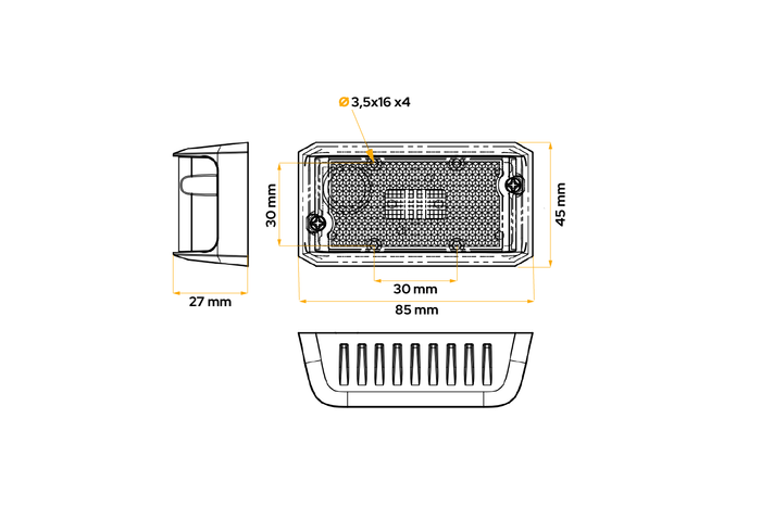 Lámpara de señalización universal LED blanca DOBPLAST DPT15