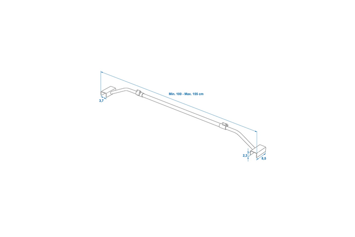 Soporte plano para lona para remolque ProPlus 340914V01 ajustable de 100 a 155 cm.