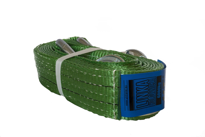 Cuerda de remolque con ganchos UNITRAILER correa de remolque 5m/60mm/6t verde