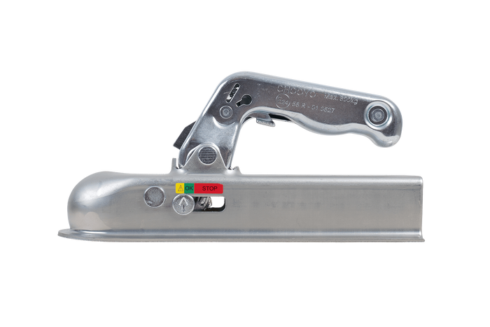 Enganche de bola CHOOYO JD.00.53.001 para remolque de 800 kg con barra de tiro cuadrada de 50 mm