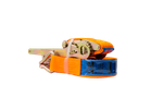 Cinta transportadora UNITRAILER ERGO de 12 m/50 mm/5 t de color naranja con tensor.