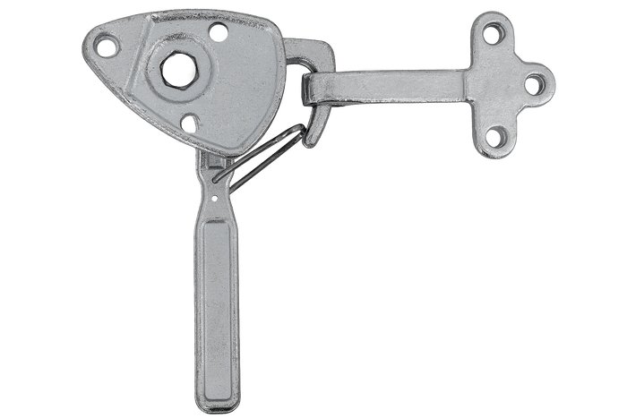 Enganche lateral izquierdo con fijación WINTERHOFF WV 20-L + WVG 20-A, cierre lateral completo del remolque