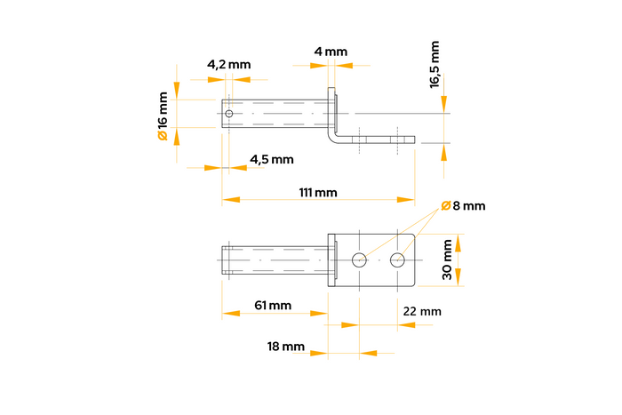 Soporte de bisagra lateral para remolque UNITRAILER BSCHG 10-A