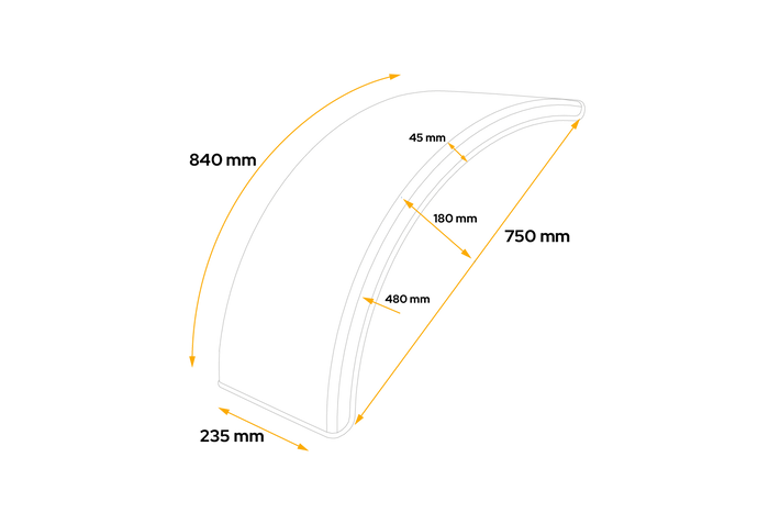 Guardabarros para maquinaria agrícola de 12-14" DOMAR T10060, paso de rueda de 750/235 mm