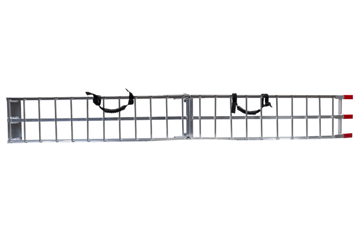 Rampa plegable UNITRAILER ALR002 de aluminio para remolque de 221 cm y 340 kg con correa.