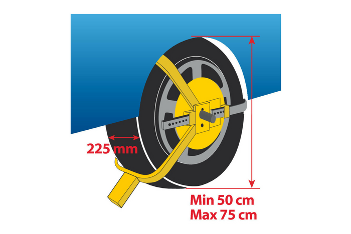 Bloqueo de rueda universal LAMPA WHEEL CLAMP para ruedas de 13 a 18"