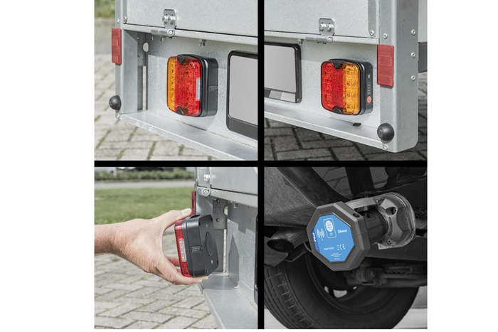 Luces traseras LED ProPlus de 7 pines, 4 funciones (izquierda + derecha), magnéticas, Bluetooth.