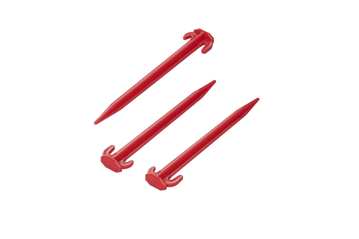 Juego de seis estacas para tienda de campaña ProPlus 364824, estacas de plástico para sujetar vientos, 19 cm.
