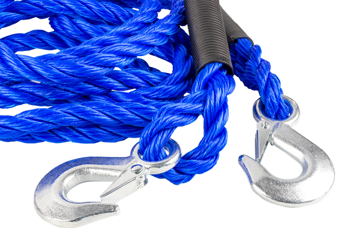 Cuerda de remolque con ganchos Correa de remolque LAMPA 4m/18mm/5t azul