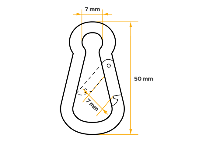 Mosquetón de cuerda DROMET KSO.5.50 Mosquetón de bombero 5x50mm