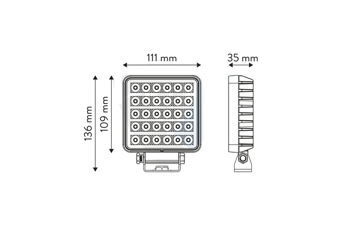 Lámpara de trabajo LED reflectora TT TECHNOLOGY TT.13308-W 30xLED 2400lm con interruptor