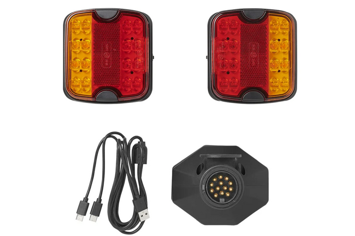 Luces traseras LED ProPlus de 13 pines, 4 funciones (izquierda + derecha), magnéticas, Bluetooth.