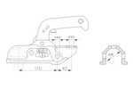 Enganche de bola WINTERHOFF WW 30-D3-K1212 para remolque de 3000 kg con barra de tiro de tubo de 50-51 mm, hierro fundido.