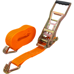 Cinta transportadora UNITRAILER ERGO de 8 m/50 mm/5 t de color naranja con tensor.