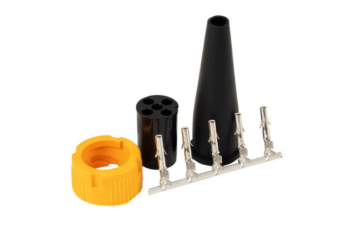 Conector MANTES para luces traseras de remolque bayoneta 5-PIN, amarillo, izquierda