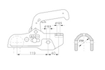 Enganche de bola WINTERHOFF WW 350-RB-K1212 para remolque de 3500 kg con barra de tiro de tubo de 50 mm, hierro fundido.