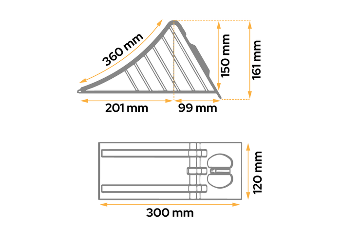Calzo de rueda con soporte de montaje AL-KO UK36 h:161mm