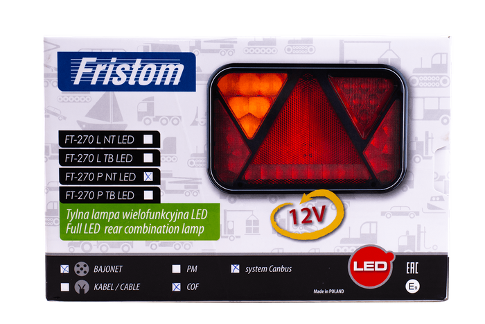 Luz trasera Fristom FT-270 LED 5 funciones derecha