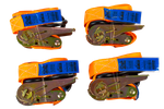 Juego de cuatro correas de transporte UNITRAILER de 4 m/25 mm/0,68 t de color naranja con tensor, en maleta.