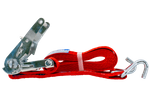 Juego de cuatro correas de transporte UNITRAILER rojas de 6 m/35 mm/2 t con tensor.