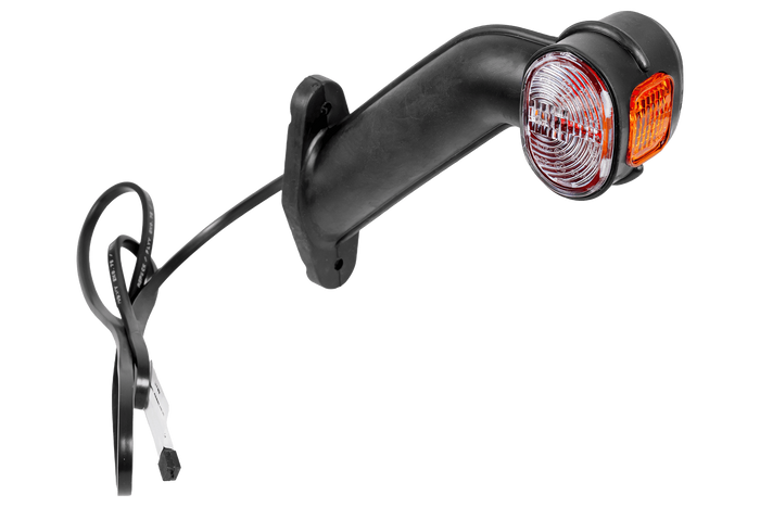 Luz de posición izquierda ASPÖCK SUPERPOINT II con brazo de goma y cable lateral.