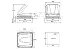 Ventana de techo para autocaravana ProPlus 610905V01 con iluminación LED, 400x400 mm.