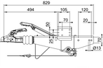 Dispositivo de inercia AL-KO 161S con enganche AK161 para remolque de 1600 kg con lanza cuadrada