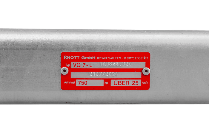 KNOTT VG7-L eje sin freno para remolque 750kg 1190mm 1623mm 4x100