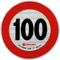 Pegatina reflectante LÁMPARA Señal de límite de velocidad 100 km/h B-33