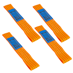 Juego de cuatro arneses de transporte para remolque UNITRAILER de 0,3 m/50 mm/4 t, color naranja.
